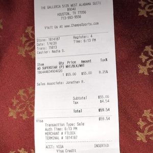 Adidas Superstar White Shoe size 2 US